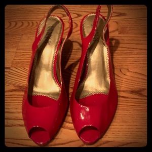 Peep toe wedge heels